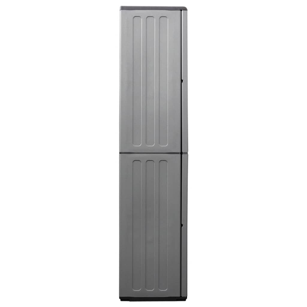 vidaXL Ντουλάπι Αποθήκ. Κήπου Γκρι/Μαύρο 68x37x163 εκ. Πολυπροπυλένιο
