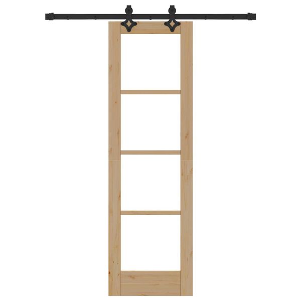 vidaXL Συρόμενη Πόρτα Άλλο Καφέ 61 x 198.5 εκ. Ξύλο και μέταλλο