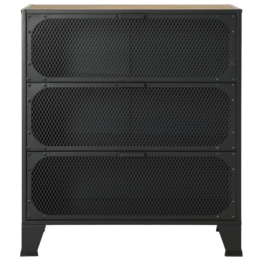 vidaXL Ντουλάπι Αποθήκευσης Ρουστίκ Καφέ 72x36x82 εκ. Μέταλλο / MDF