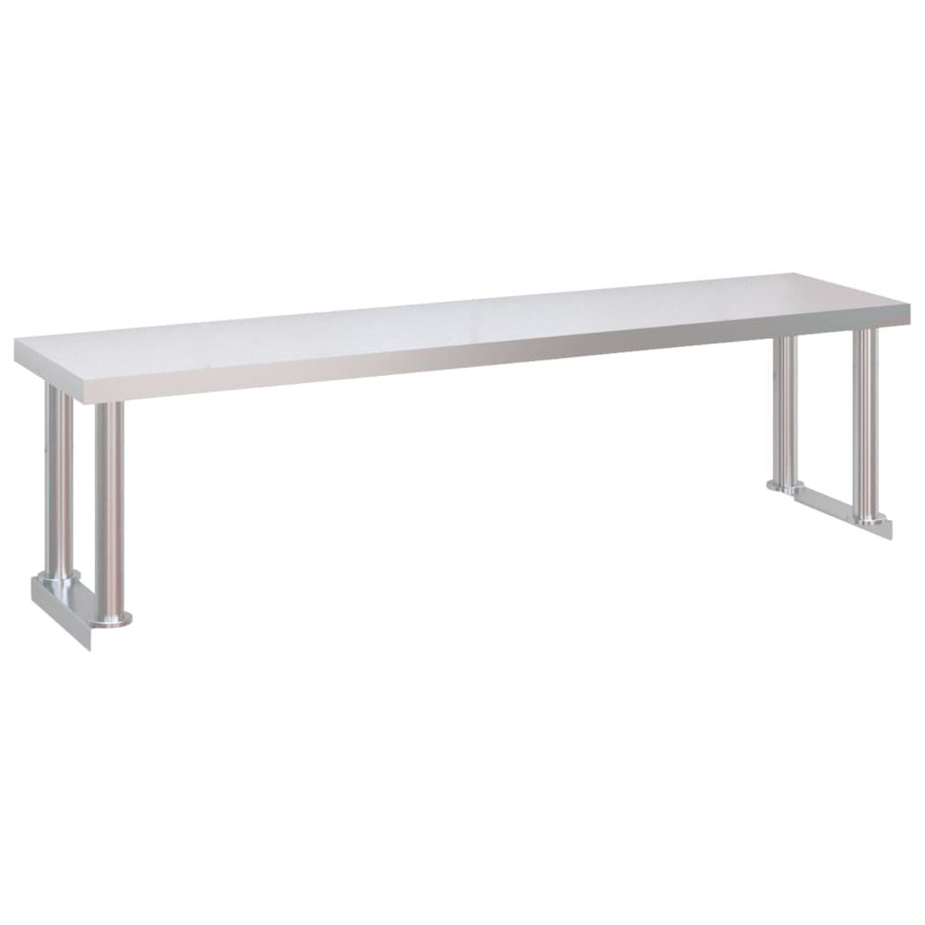 vidaXL Πάγκος Εργασίας Κουζίνας με Ράφι 120x60x115 εκ. Ανοξείδ. Ατσάλι