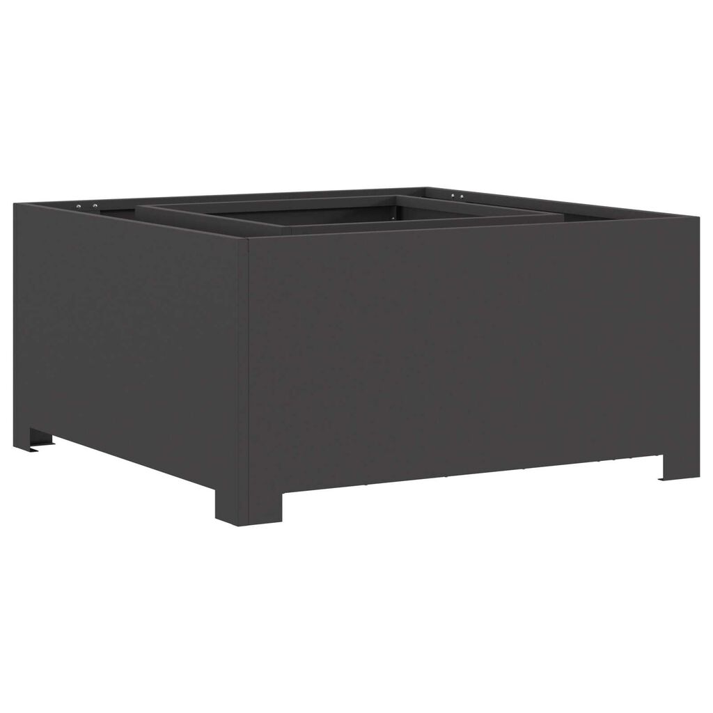 vidaXL Φουτουράκι Τετράγωνο Μαύρο 80x80x40 εκ. Ατσάλι
