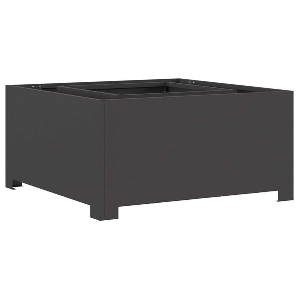 vidaXL Φουτουράκι Τετράγωνο Μαύρο 80x80x40 εκ. Ατσάλι