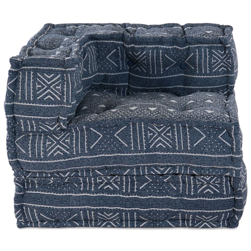 vidaXL Μοδάτος Πουφ Indigo 70x70x54 Υφασμάτινος