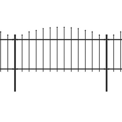 vidaXL Κάγκελα Περίφραξης με Λόγχες Μαύρα (0,5-0,75) x 8,5 μ. Ατσάλινα