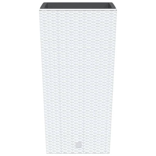 vidaXL Γλάστρα με Αφαιρουμ. Εσωτερικό Λευκή 21/49 Λίτρων Ρατάν PP