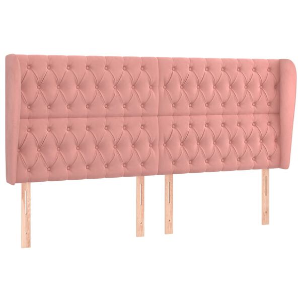 vidaXL Κεφαλάρι με Πτερύγια Ροζ 183x23x118/128 εκ. Βελούδινο