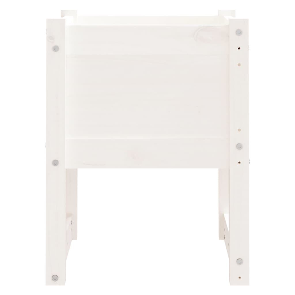 vidaXL Ζαρντινιέρες 2 τεμ. Λευκές 40x40x52,5 εκ. από Μασίφ Ξύλο Πεύκου