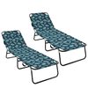 vidaXL Πτυσσόμενη ξαπλώστρα 2 pcs Πράσινο 56 x 189 x 87 εκ. ύφασμα