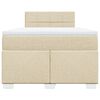 vidaXL Κρεβάτι Boxspring με Στρώμα Κρεμ 120x190 εκ. Υφασμάτινο