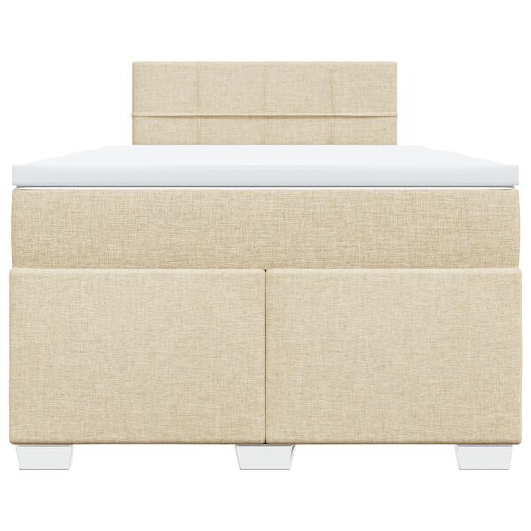 vidaXL Κρεβάτι Boxspring με Στρώμα Κρεμ 120x190 εκ. Υφασμάτινο