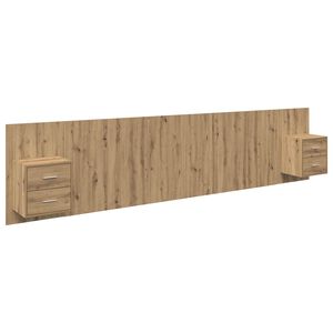 vidaXL Κεφαλή κρεβατιού με κομοδίνο με συρτάρι 3 pcs Artisan Oak