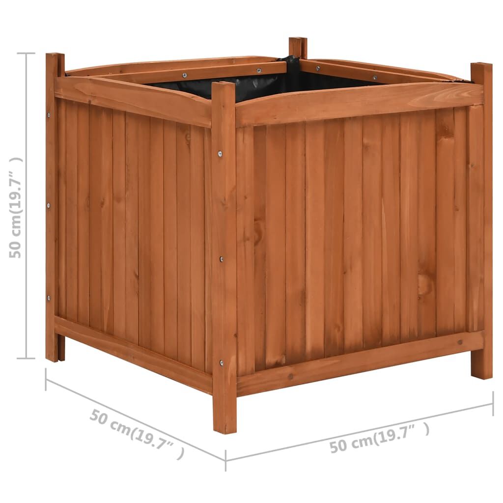 vidaXL Ζαρντινιέρες Υπερυψωμένες 2 τεμ. 50 x 50 x 50 εκ. Ξύλο Ελάτης