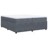 vidaXL Κρεβάτι Boxspring με Στρώμα Σκούρο Γκρι 200x200 εκ. Βελούδινο