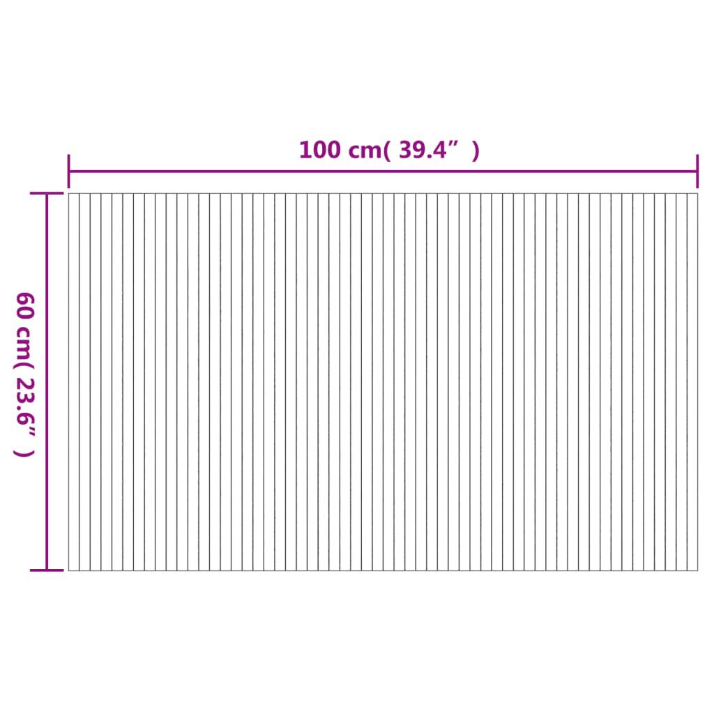 vidaXL Χαλί Ορθογώνιο Καφέ 60 x 100 εκ. Μπαμπού