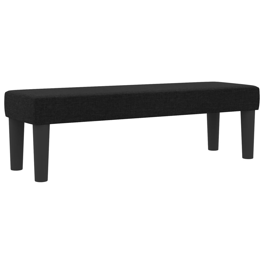 vidaXL Κρεβάτι Box Spring με Στρώμα & Παγκάκι Μαύρο 120x200 εκ Ύφασμα
