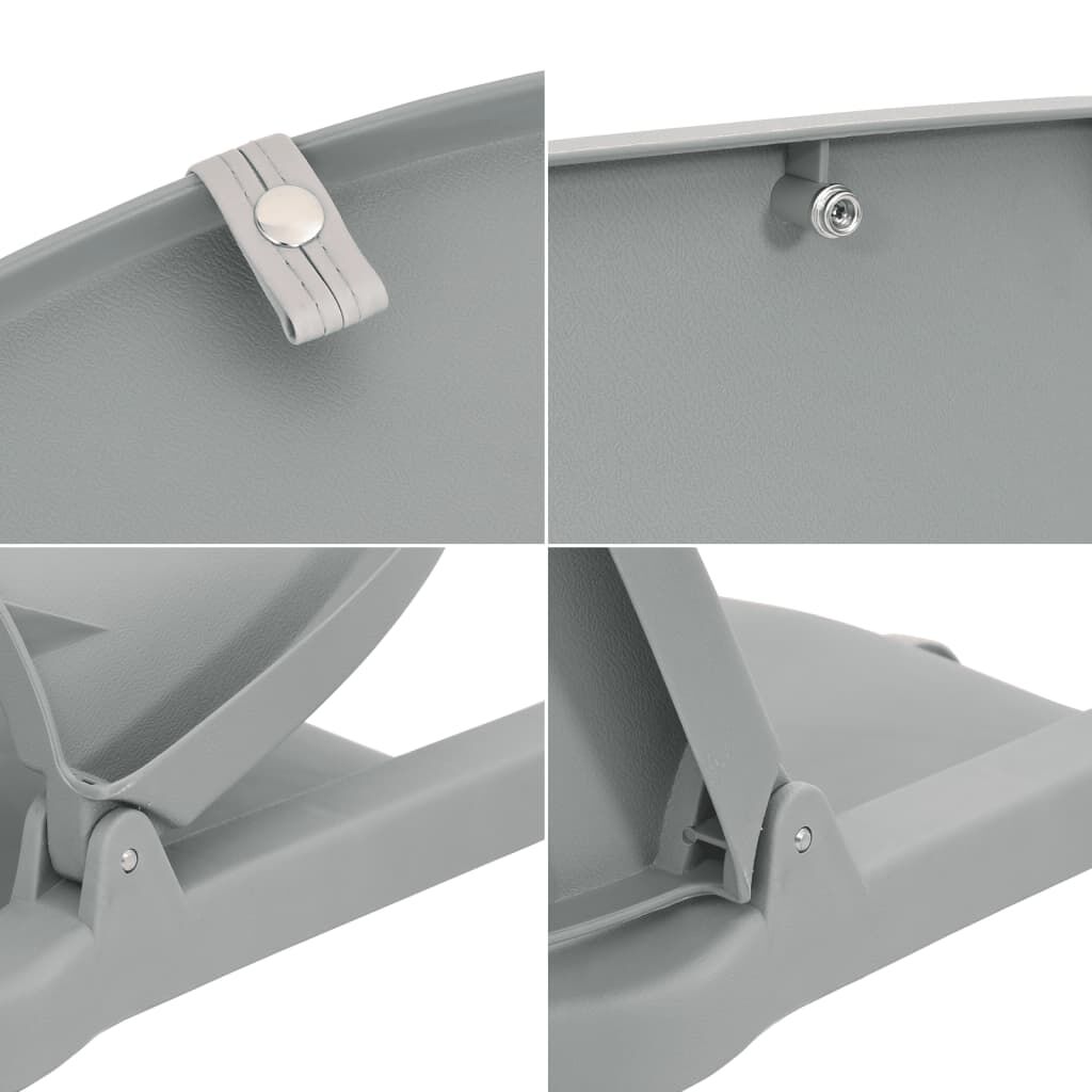 vidaXL Κάθισμα Σκάφους Πτυσσόμ. 2 τεμ. Γκρι 48x51x41 εκ Χωρίς Μαξιλάρι