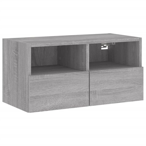 vidaXL Ντουλάπι Τοίχου Τηλεόρασης Γκρι Sonoma 60x30x30εκ Επεξ Ξύλο