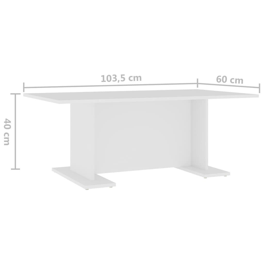 vidaXL Τραπεζάκι Σαλονιού Λευκό 103,5 x 60 x 40 εκ. από Επεξ. Ξύλο