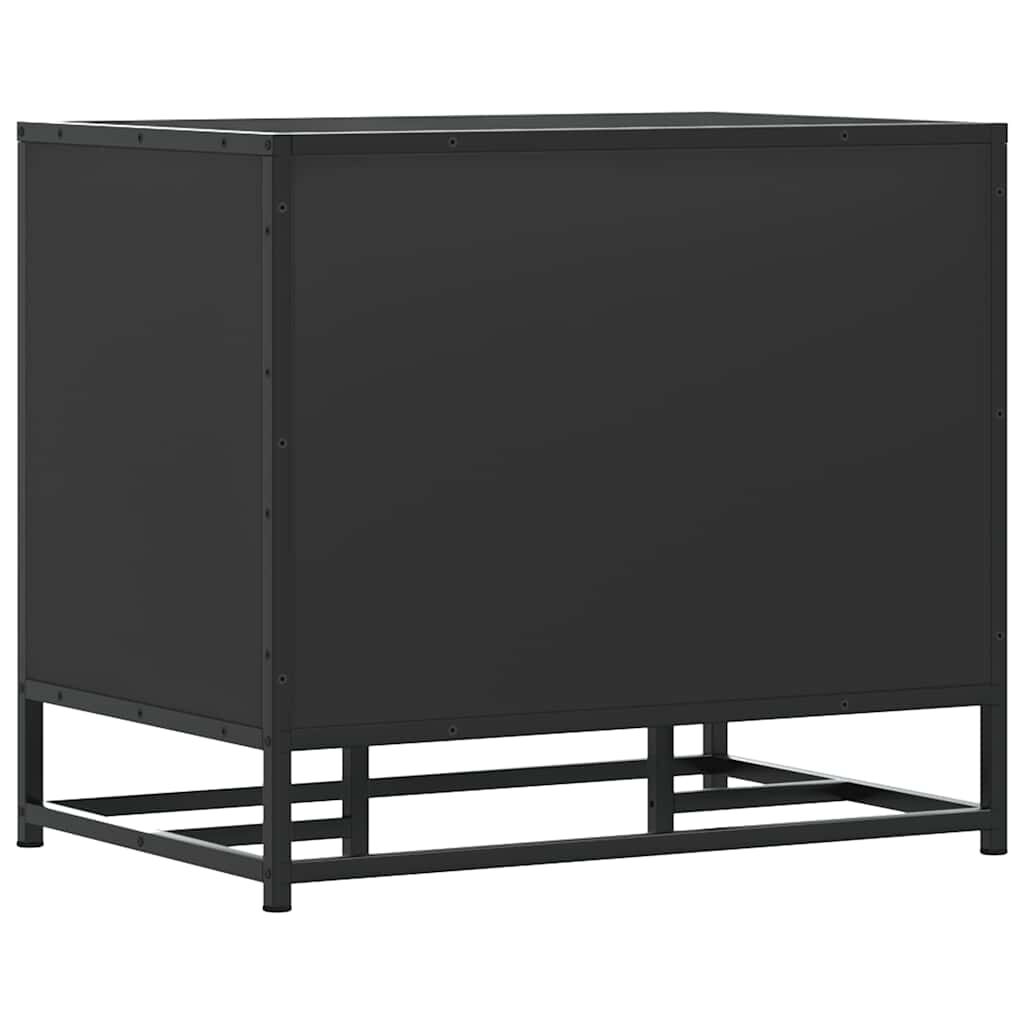 vidaXL Παπουτσοθήκη Μαύρη 60x40x53,5εκ. από Επεξεργασμένο Ξύλο μέταλλο