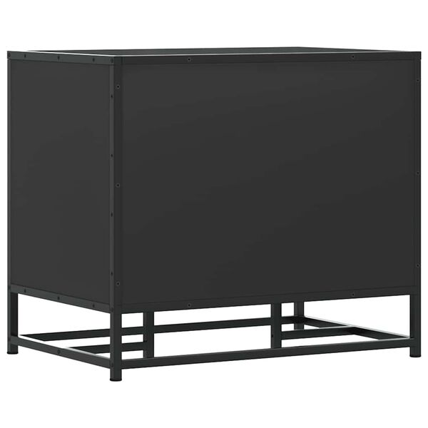vidaXL Παπουτσοθήκη Μαύρη 60x40x53,5εκ. από Επεξεργασμένο Ξύλο μέταλλο