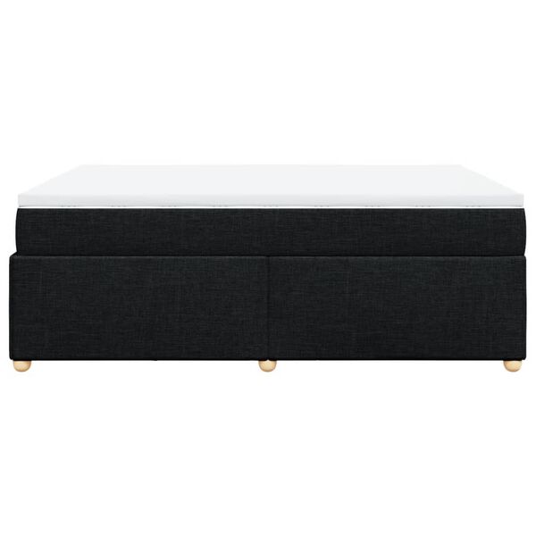 vidaXL Κρεβάτι Boxspring με Στρώμα Μαύρο 140x200 εκ. Υφασμάτινο