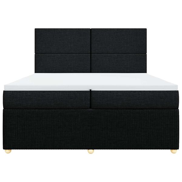 vidaXL &Kappa;&rho;&epsilon;&beta;ά&tau;&iota; Boxspring &mu;&epsilon; &Sigma;&tau;&rho;ώ&mu;&alpha; &Mu;&alpha;ύ&rho;&omicron; 200x200 &epsilon;&kappa;. &Upsilon;&phi;&alpha;&sigma;&mu;ά&tau;&iota;&nu;&omicron;