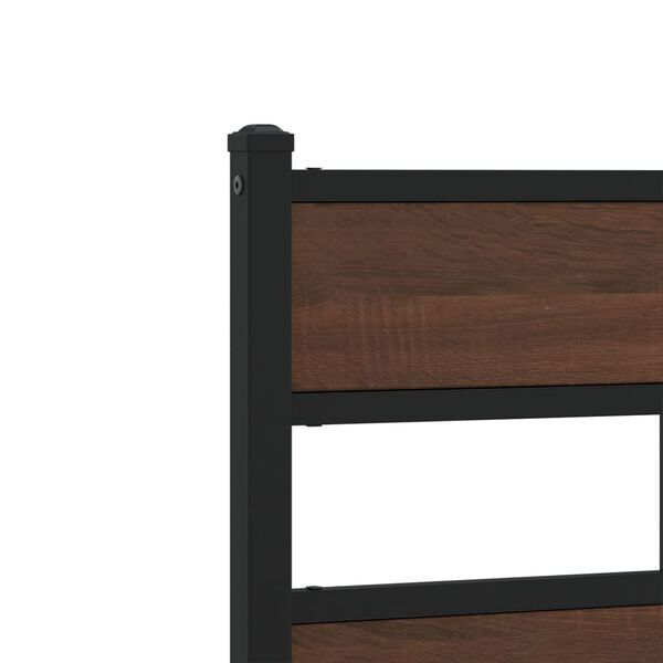 vidaXL Σκελετός Κρεβατιού Χωρίς Στρώμα με Κεφαλάρι Καφέ Δρυς 100x200εκ