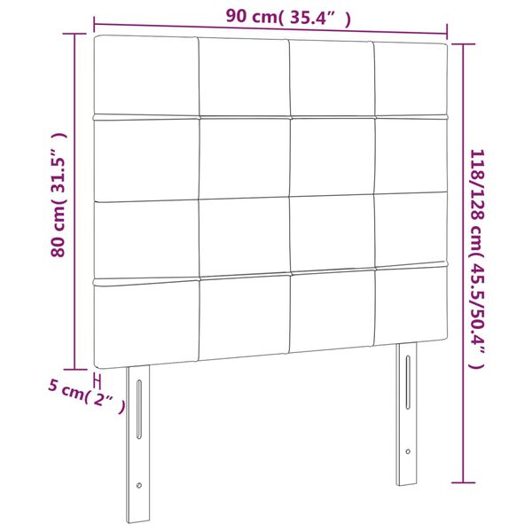 vidaXL Κεφαλάρια Κρεβατιού 2 τεμ. Μαύρο 90x5x78/88 εκ. Υφασμάτινο