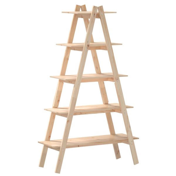 vidaXL Ραφιέρα 5 Επιπέδων Σχήμα Α 110x40x180,5 εκ. Μασίφ Ξύλο Πεύκου