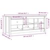 vidaXL Παπουτσοθήκη Λευκή 110 x 38 x 45,5 εκ. από Μασίφ Ξύλο Πεύκου