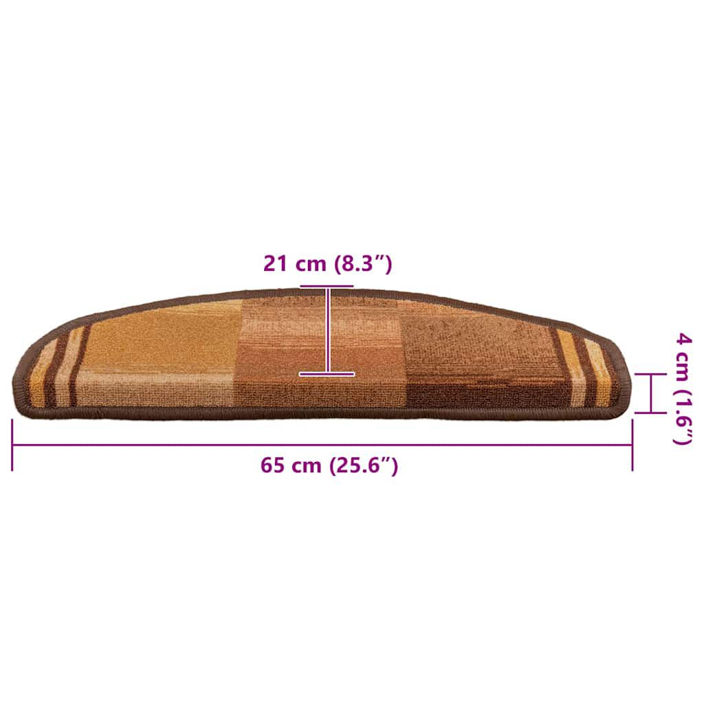 vidaXL Πατάκια Σκάλας Αυτοκόλλητα 5 τεμ. Καφέ 65x21x4 εκ.