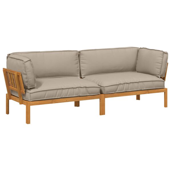 vidaXL &Sigma;&epsilon;&tau; &Kappa;&alpha;&nu;&alpha;&pi;έ &mu;&epsilon; &mu;&alpha;&xi;&iota;&lambda;ά&rho;&iota; 2 pcs Taupe &Sigma;&tau;&epsilon;&rho;&epsilon;ό &Xi;ύ&lambda;&omicron; &Alpha;&kappa;&alpha;&kappa;ί&alpha;&sigmaf;