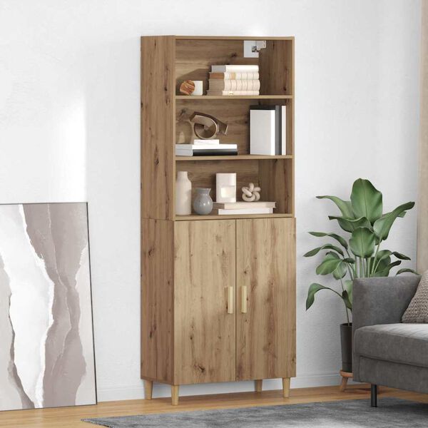 vidaXL Highboard Artisan Oak 69,5 x 32,5 x 180 &epsilon;&kappa; &Epsilon;&pi;&epsilon;&xi;&epsilon;&rho;&gamma;&alpha;&sigma;&mu;έ&nu;&omicron; &xi;ύ&lambda;&omicron;