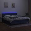 vidaXL &Kappa;&rho;&epsilon;&beta;ά&tau;&iota; Boxspring &mu;&epsilon; &Sigma;&tau;&rho;ώ&mu;&alpha; & LED &Mu;&pi;&lambda;&epsilon; 180x200 &epsilon;&kappa;. &Upsilon;&phi;&alpha;&sigma;&mu;ά&tau;&iota;&nu;&omicron;