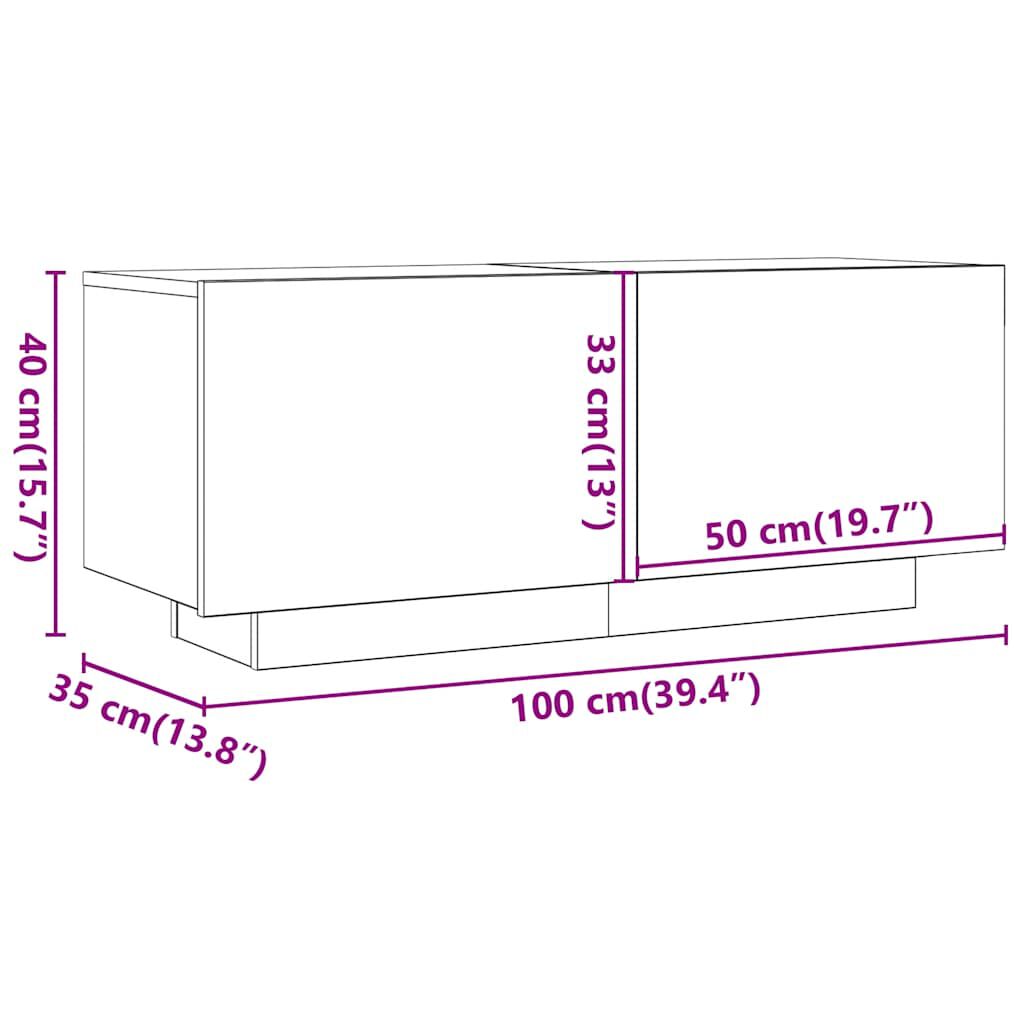 vidaXL Έπιπλο Τηλεόρασης Γκρι Σκυρ. 100x35x40 εκ. Επεξ. Ξύλο