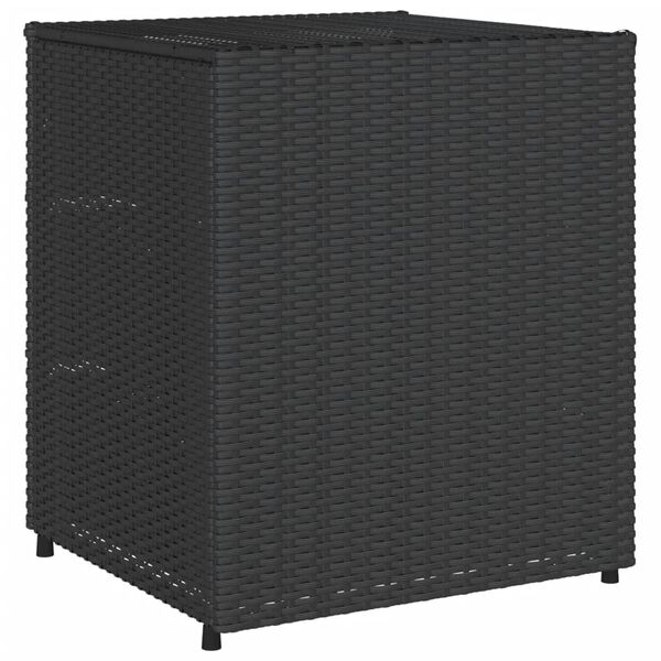 vidaXL Ντουλάπι Αποθήκευσης Κήπου Μαύρο 55x59x69 εκ. Συνθετικό Ρατάν