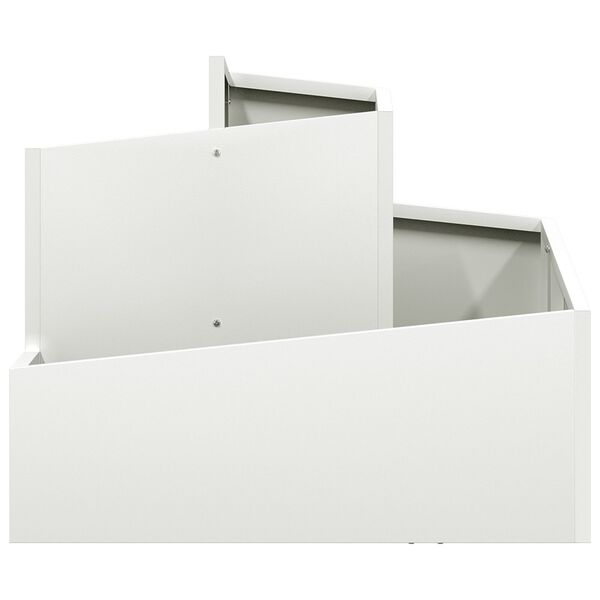 vidaXL Γλάστρα Κήπου Λευκό 60 x 60 x 50 εκ Ατσάλι