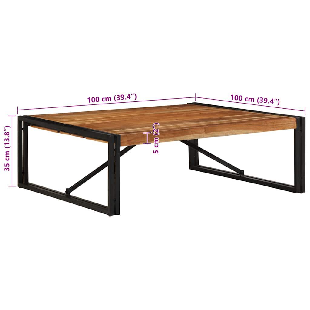 vidaXL Τραπεζάκι σαλονιού 100x100x35 cm μασίφ ξύλο ακακίας