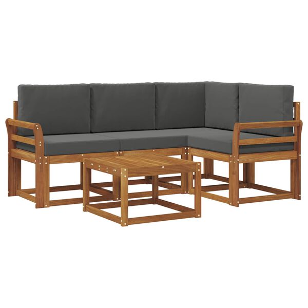 vidaXL &Sigma;&epsilon;&iota;&rho;ά &Kappa;&alpha;&nu;&alpha;&pi;έ &Epsilon;&xi;&omega;&tau;&epsilon;&rho;&iota;&kappa;&omicron;ύ &mu;&epsilon; &mu;&alpha;&xi;&iota;&lambda;ά&rho;&iota; 5 pcs &Phi;&upsilon;&sigma;&iota;&kappa;ό &kappa;&alpha;&iota; &Alpha;&nu;&theta;&rho;&alpha;&kappa;ί