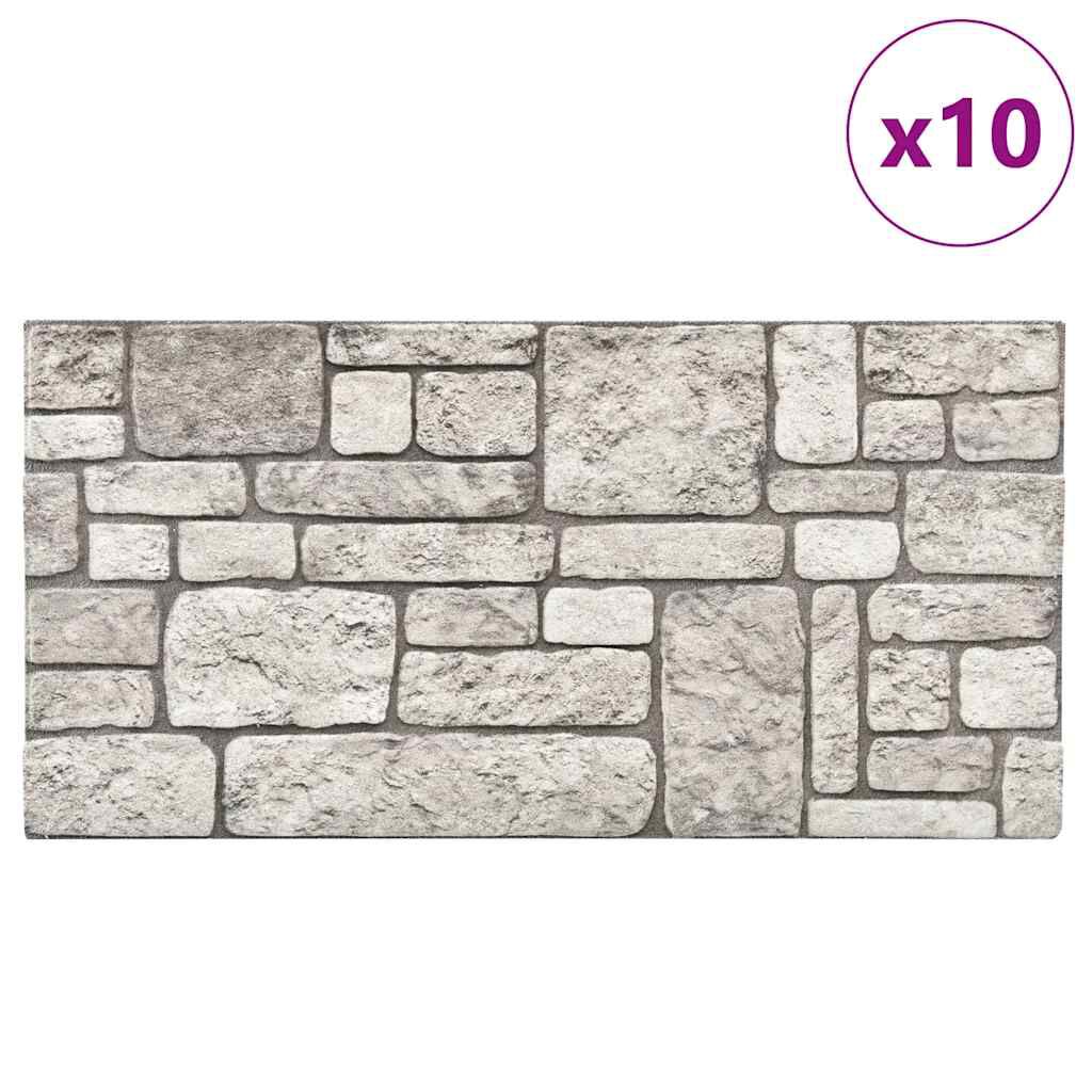 vidaXL Πάνελ Τοίχου 3D 10 τεμ. Σχέδιο Τούβλα Γκρι EPS