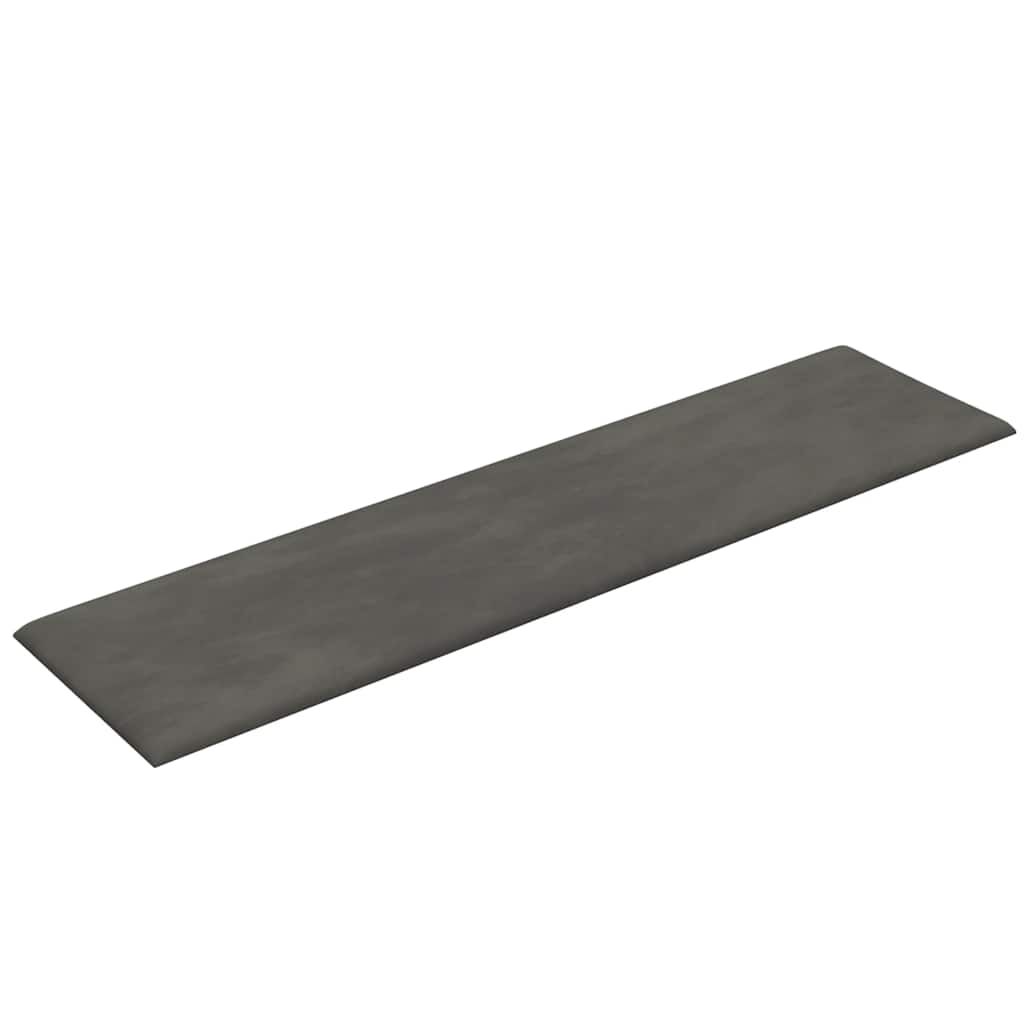 vidaXL Πάνελ Τοίχου 12 τεμ. Σκούρο Γκρι 60x15 εκ. 1,08 μ² Βελούδο
