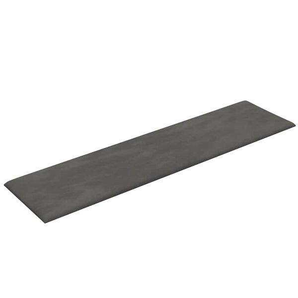 vidaXL Πάνελ Τοίχου 12 τεμ. Σκούρο Γκρι 60x15 εκ. 1,08 μ² Βελούδο
