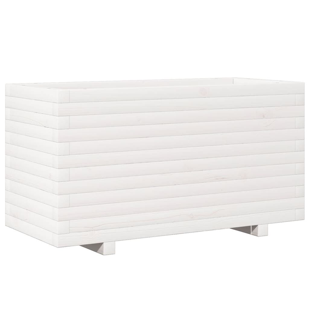 vidaXL Ζαρντινιέρα Κήπου Λευκή 90x40x49,5 εκ. από Μασίφ Ξύλο Πεύκου