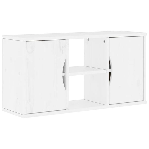 vidaXL Ντουλάπι τηλεόρασης ODDA Λευκό 79x24x40 εκ. Μασίφ Ξύλο Πεύκου