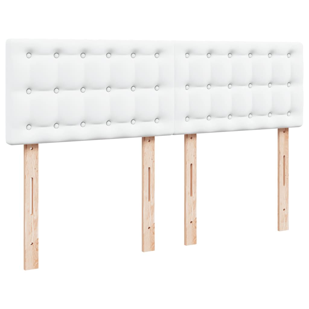 vidaXL Κρεβάτι Boxspring με Στρώμα Λευκό 160x200εκ.από Συνθετικό Δέρμα