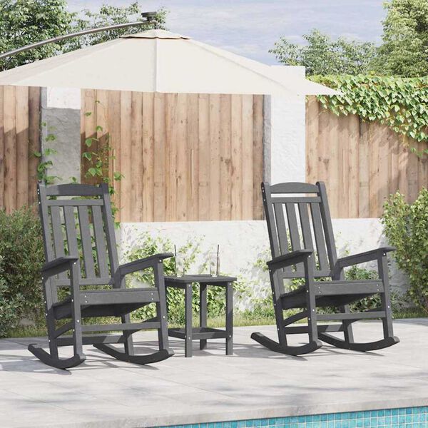 vidaXL Κουνιστή Καρέκλα Κήπου 3 pcs Ανοιχτό γκρι 38 x 38 x 46cm