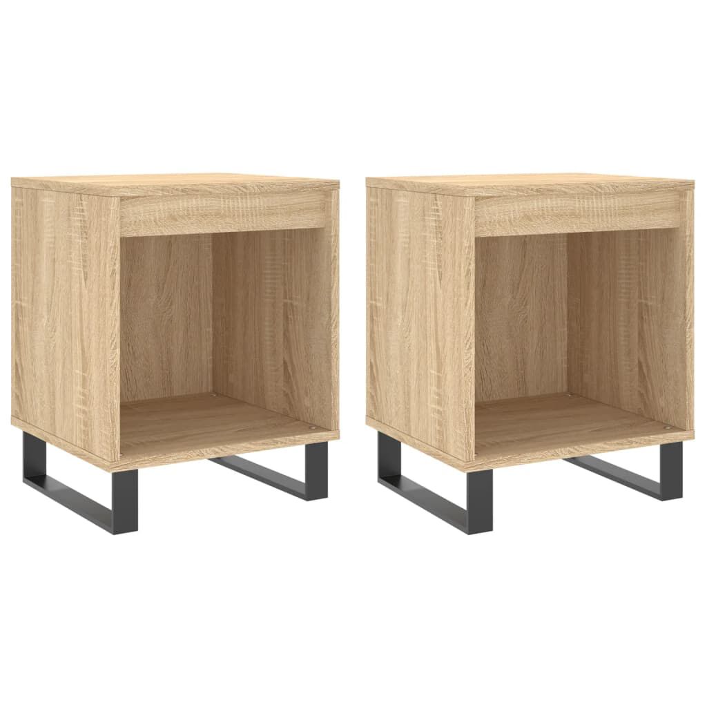 vidaXL Κομοδίνα 2 τεμ. Sonoma Δρυς 40 x 35 x 50 εκ. από Επεξεργ. Ξύλο