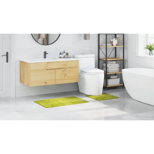 vidaXL Σετ Μάτ Μπάνιου Αντιολισθητικό 2 pcs Πράσινο PP