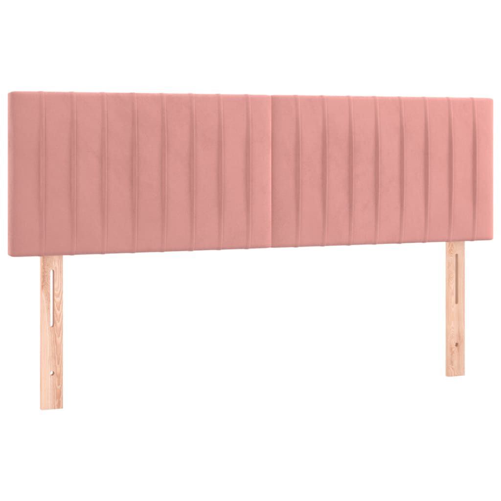 vidaXL Κρεβάτι Boxspring με Στρώμα Ροζ 140x200 εκ. Βελούδινο