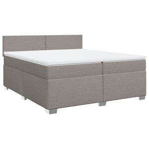 vidaXL &Kappa;&rho;&epsilon;&beta;ά&tau;&iota; Boxspring &mu;&epsilon; &Sigma;&tau;&rho;ώ&mu;&alpha; Taupe 200x200 &epsilon;&kappa;. &Upsilon;&phi;&alpha;&sigma;&mu;ά&tau;&iota;&nu;&omicron;